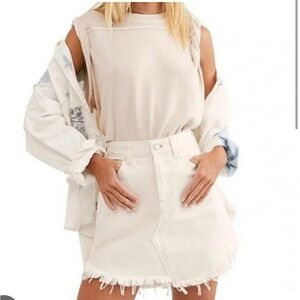 Free People Cream Mini Skirt